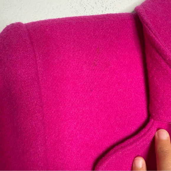 Totonko Vibrant Pink Wool Coat Size 8 Medium 20” PTP - Picture 7 of 15